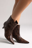 Ankle Boots Snake Print TFP - Brown Snake Print - thefashionproject.gr - TFP