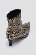 Ankle Boots Snake Print TFP - Ivory Black Snake Print - thefashionproject.gr - TFP