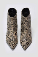Ankle Boots Snake Print TFP - Ivory Black Snake Print - thefashionproject.gr - TFP