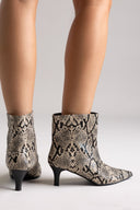 Ankle Boots Snake Print TFP - Ivory Black Snake Print - thefashionproject.gr - TFP