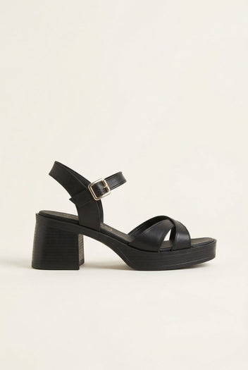 TFP - Ankle Strap Sandals - Black Matte