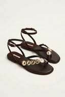 CORINA - Ankle Strap Sandals - Brown Matte