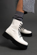 Αρβυλάκια chunky λουστρίνι - Λευκό - thefashionproject.gr - The Fashion Project