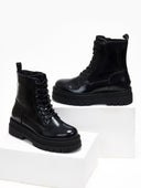Αρβυλάκια chunky λουστρίνι - Μαύρο - thefashionproject.gr - The Fashion Project
