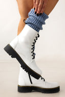 Αρβυλάκια λουστρίνι με ψηλή σόλα - Λευκό - thefashionproject.gr - The Fashion Project