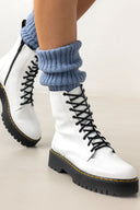 Αρβυλάκια λουστρίνι με ψηλή σόλα - Λευκό - thefashionproject.gr - The Fashion Project