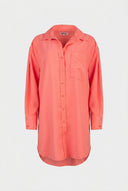 ONLY - Asymmetric Long Shirt Pocket Detail - Coral