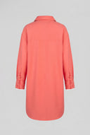 ONLY - Asymmetric Long Shirt Pocket Detail - Coral