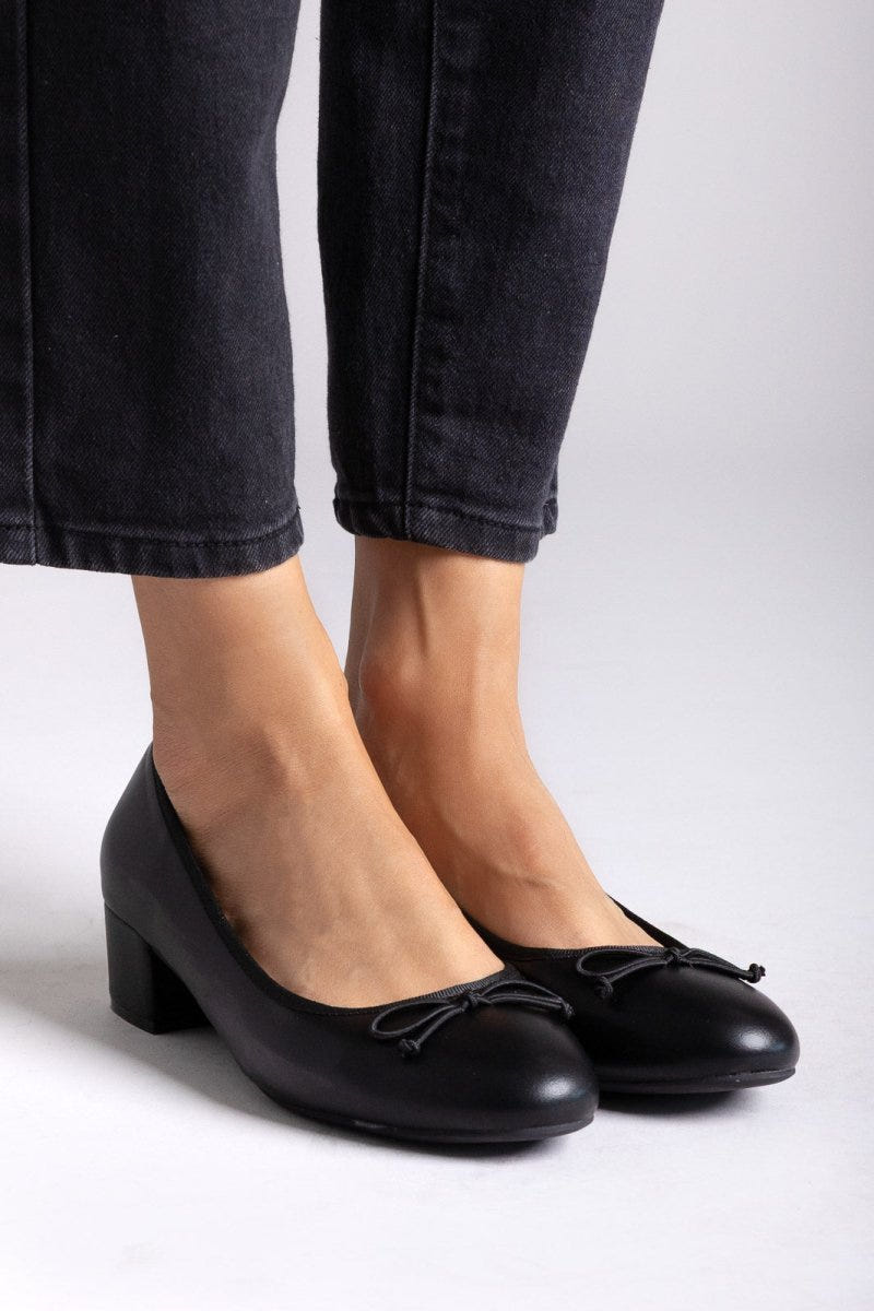 Ballet Flats Low Heel - Black Matte - thefashionproject.gr - Stephan