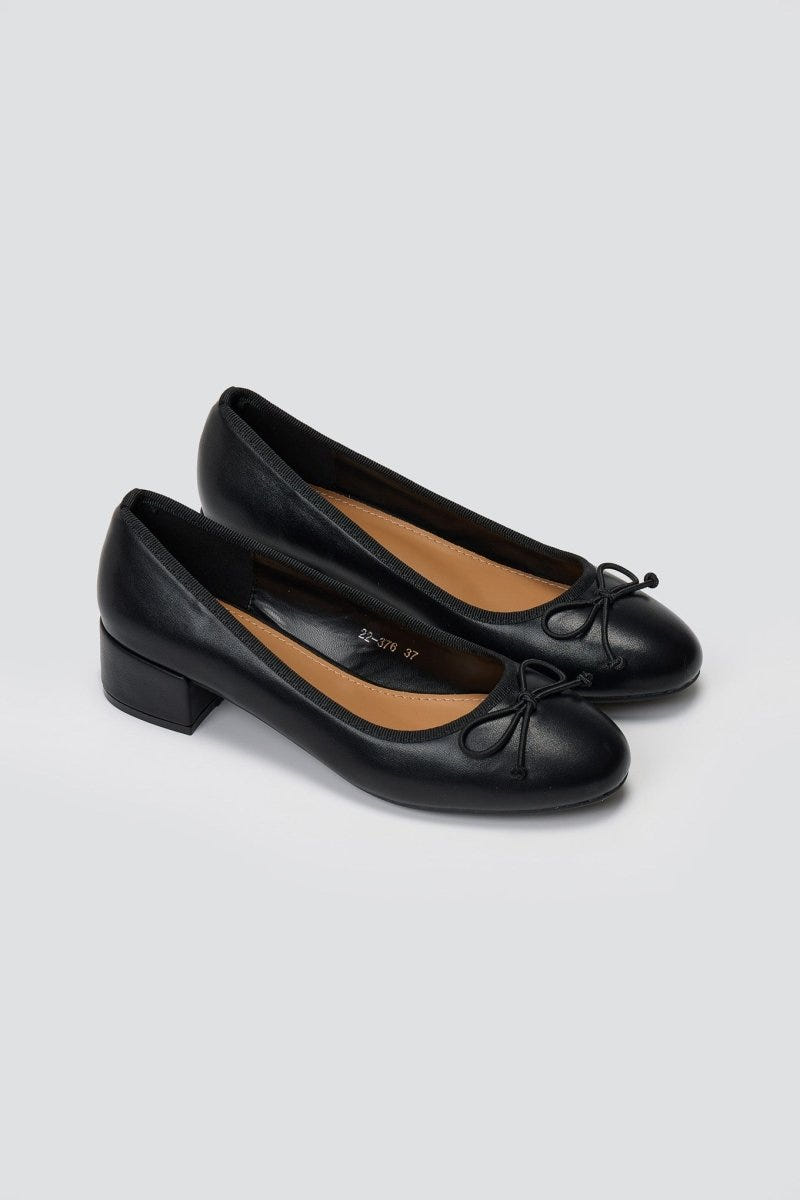 Ballet Flats Low Heel - Black Matte - thefashionproject.gr - Stephan