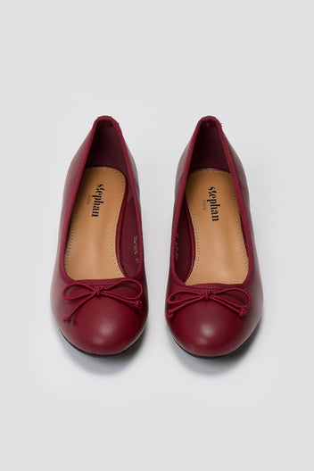 Ballet Flats Low Heel - Bordeaux Matte - thefashionproject.gr - Stephan