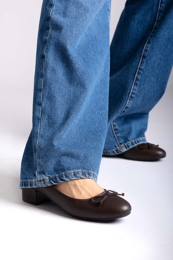 Ballet Flats Low Heel - Dark Brown Matte - thefashionproject.gr - Stephan
