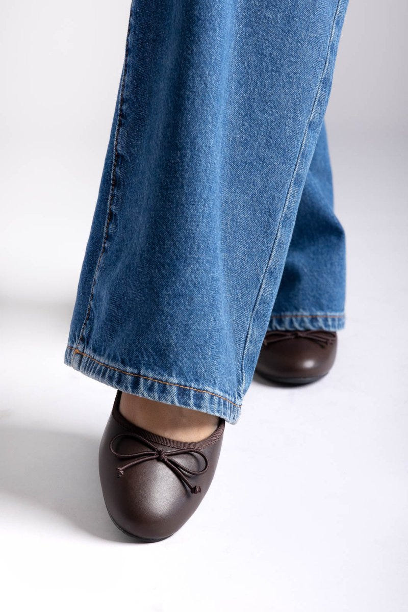 Ballet Flats Low Heel - Dark Brown Matte - thefashionproject.gr - Stephan
