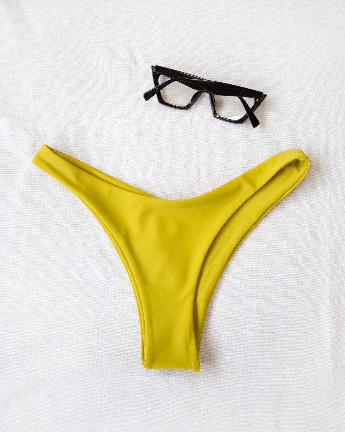 Basic bikini slip - Μουσταρδί - thefashionproject.gr - The Fashion Project