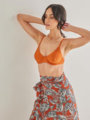 Basic bikini top με μπανέλα - Κεραμιδί - thefashionproject.gr - The Fashion Project