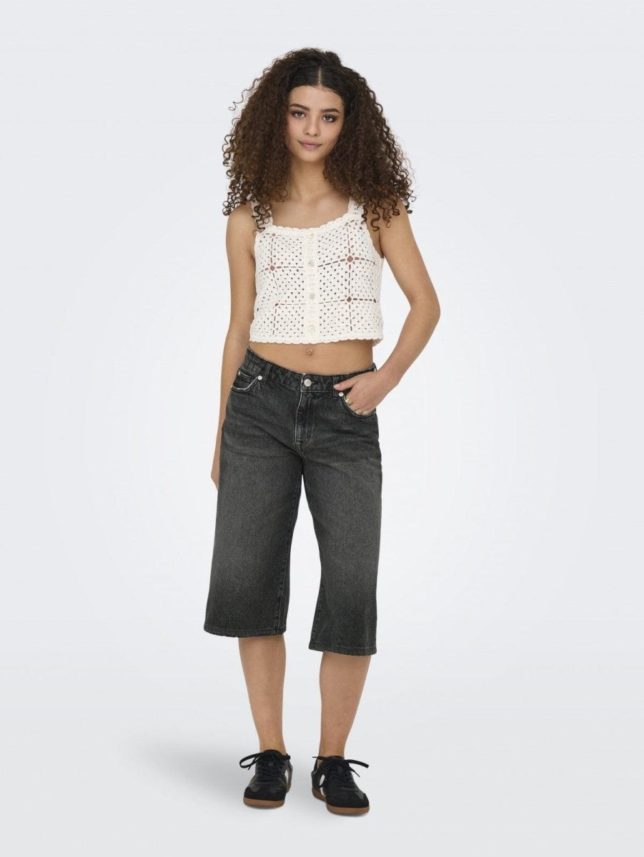 Βερμούδα μακριά ψηλόμεση Only 15344297 - Μαύρο - thefashionproject.gr - ONLY