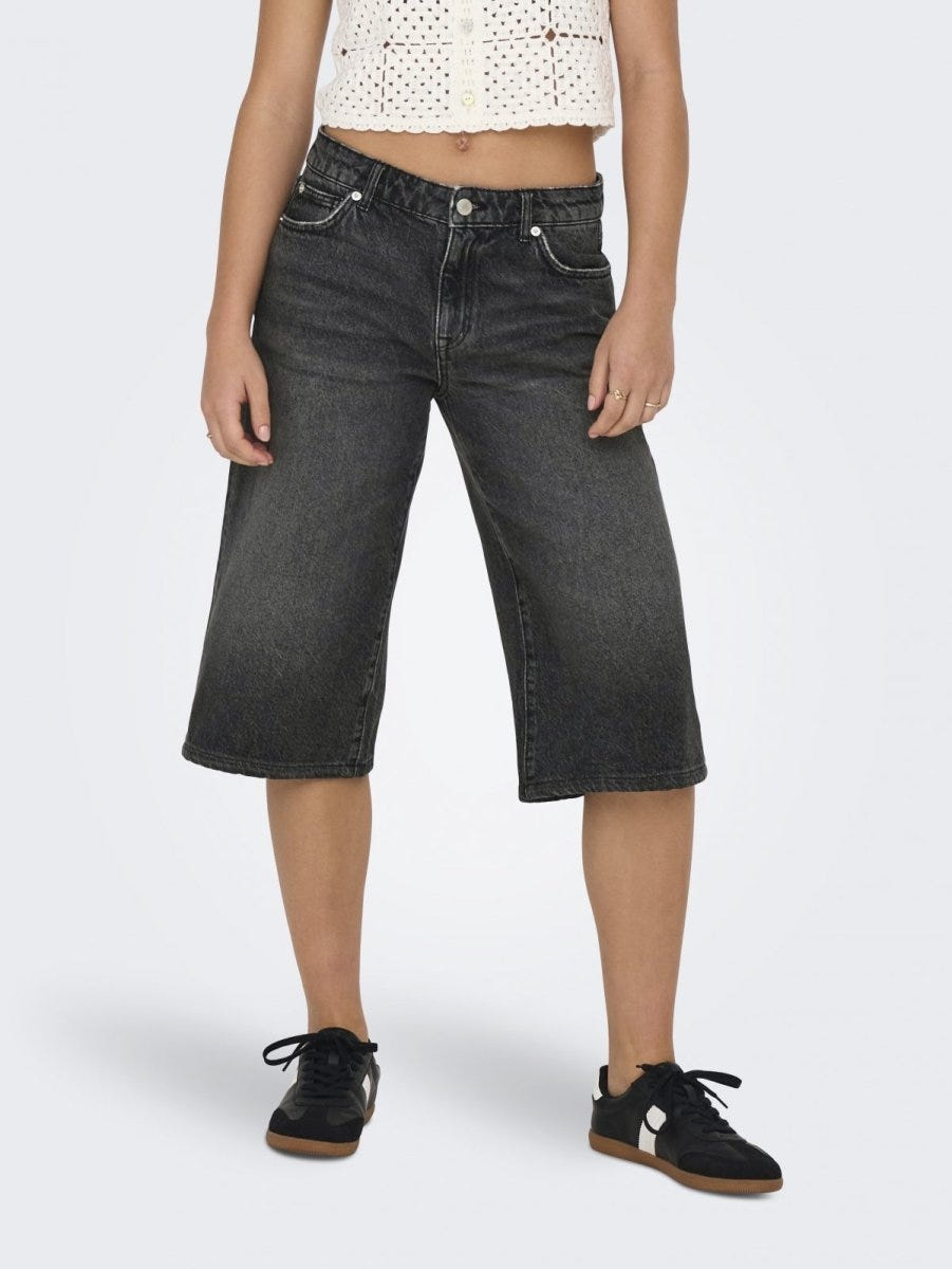 Βερμούδα μακριά ψηλόμεση Only 15344297 - Μαύρο - thefashionproject.gr - ONLY