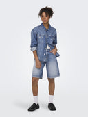 Βερμούδα Mate baggy Only 15340976 - Μπλε jean - thefashionproject.gr - ONLY