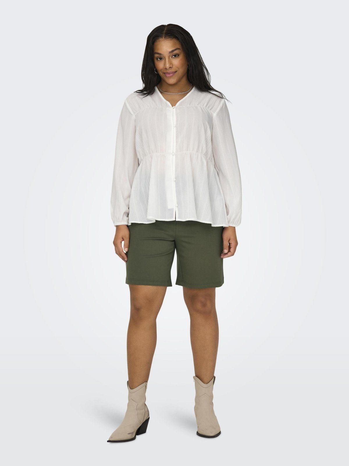 Βερμούδα plus size με κορδόνι CARMAKOMA 15293187 - Χακί - thefashionproject.gr - CARMAKOMA