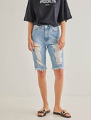 Βερμούδα τζιν με σκισίματα - Μπλε jean - thefashionproject.gr - The Fashion Project