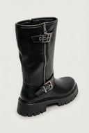Biker Boots Mid Calf - Black Matte - thefashionproject.gr - Ideal shoes