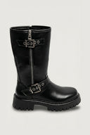 Biker Boots Mid Calf - Black Matte - thefashionproject.gr - Ideal shoes
