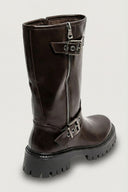 Biker Boots Mid Calf - Dark Brown Matte - thefashionproject.gr - Ideal shoes