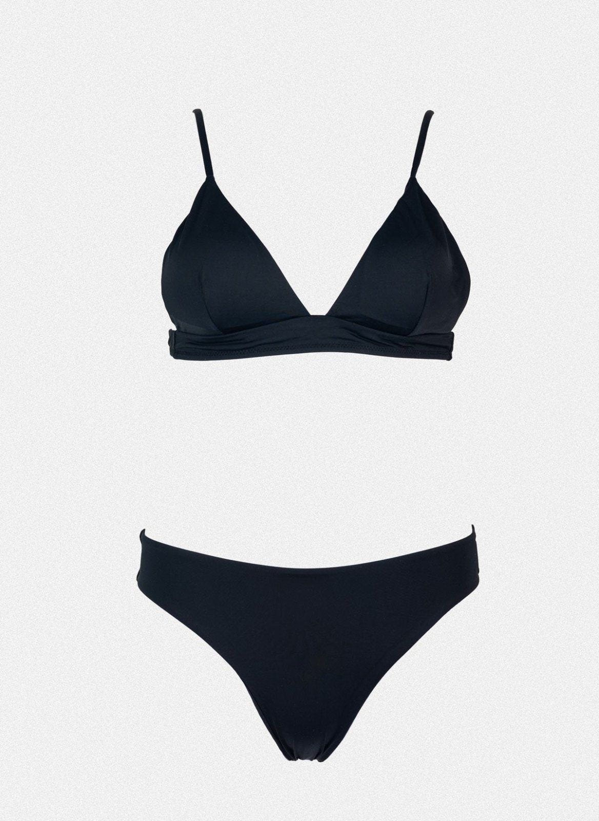 Bikini set basic με τριγωνάκι - Μαύρο - thefashionproject.gr - Modern ocean