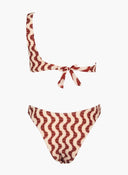 Bikini Set γκοφρε με έναν ώμο - Κεραμιδί - thefashionproject.gr - Modern ocean