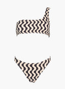 Bikini Set γκοφρε με έναν ώμο - Μαύρο - thefashionproject.gr - Modern ocean