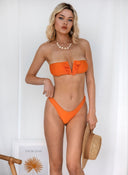 Bikini Set high leg με μπανέλα - Πορτοκαλί - thefashionproject.gr - The Fashion Project