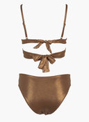 Bikini Set lurex με ψηλόμεσο slip - Μπεζ - thefashionproject.gr - Modern ocean