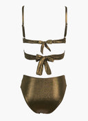 Bikini Set lurex με ψηλόμεσο slip - Χακί - thefashionproject.gr - Modern ocean