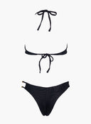 Bikini set με ανάγλυφο pattern - Μαύρο - thefashionproject.gr - Modern ocean