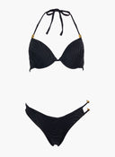 Bikini set με ανάγλυφο pattern - Μαύρο - thefashionproject.gr - Modern ocean