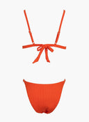 Bikini set με ανάγλυφο σχέδιο - Πορτοκαλί - thefashionproject.gr - Modern ocean