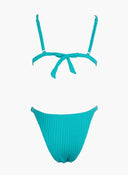 Bikini set με ανάγλυφο σχέδιο - Τυρκουάζ - thefashionproject.gr - Modern ocean