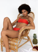 Bikini Set με έναν ώμο και αλυσίδα - Κεραμιδί - thefashionproject.gr - The Fashion Project