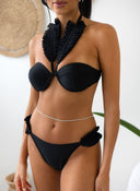 Bikini Set με frilled βολάν - Μαύρο - thefashionproject.gr - The Fashion Project