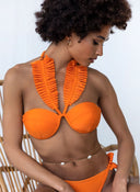 Bikini Set με frilled βολάν - Πορτοκαλί - thefashionproject.gr - The Fashion Project