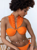 Bikini Set με frilled βολάν - Πορτοκαλί - thefashionproject.gr - The Fashion Project