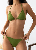 Bikini set με glitter - Χακί - thefashionproject.gr - Modern ocean