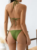 Bikini set με glitter - Χακί - thefashionproject.gr - Modern ocean