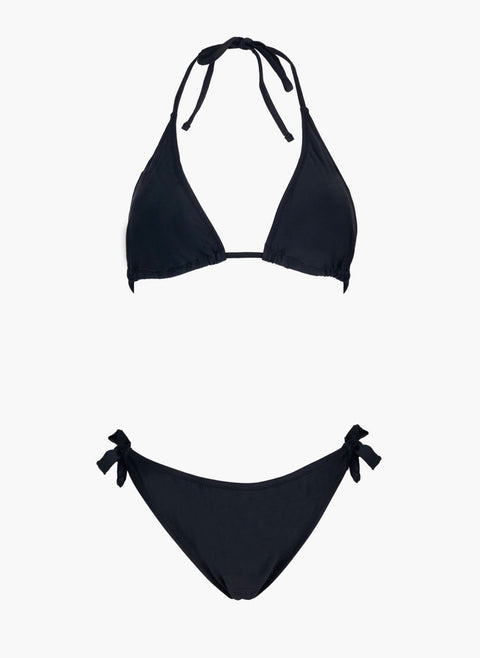 Bikini Set Knot Detail - Black