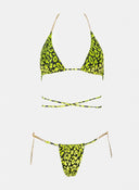 Bikini set με print και αλυσίδα - Lime - thefashionproject.gr - Modern ocean