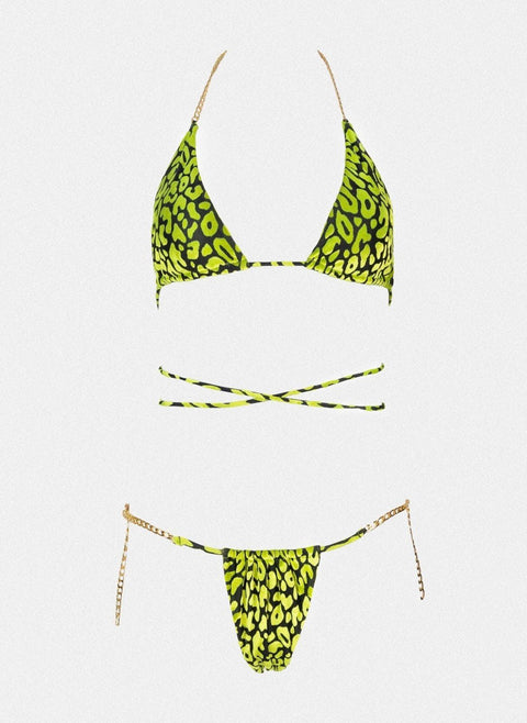 Bikini Set Chain Detail - Lime