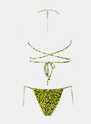 Bikini set με print και αλυσίδα - Lime - thefashionproject.gr - Modern ocean