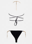 Bikini set με print και αλυσίδα - Μαύρο - thefashionproject.gr - Modern ocean