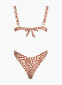 Bikini Set με print και brazilian slip - Κάμελ - thefashionproject.gr - Modern ocean