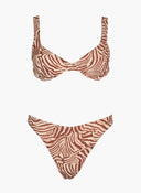 Bikini Set με print και brazilian slip - Κάμελ - thefashionproject.gr - Modern ocean